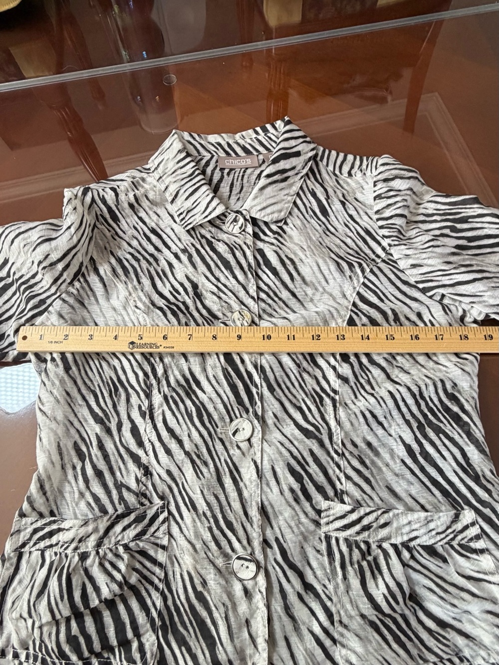 Chico's Black & White Zebra-Print Top - Picture 4 of 6